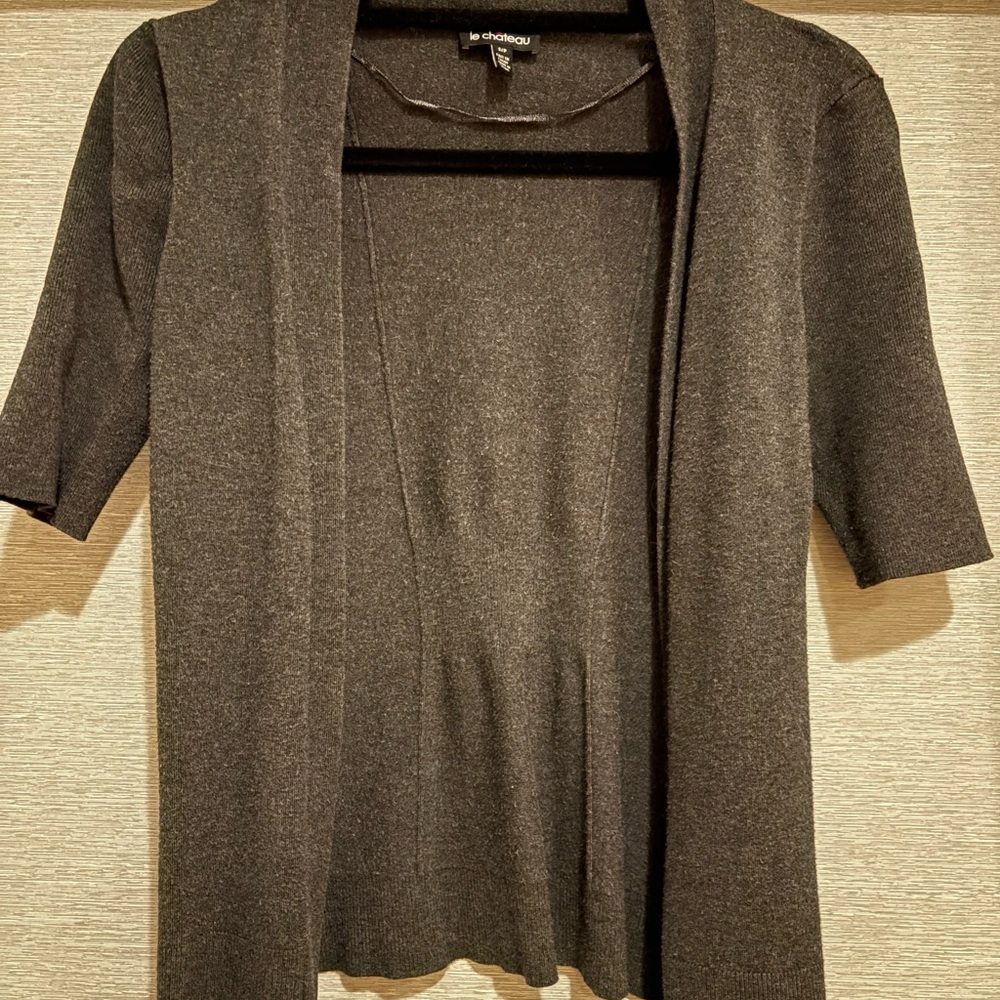 Le Chateau Charcoal Open-Front Cardigan